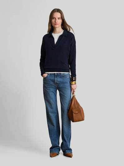 Lauren Ralph Lauren Relaxed Fit Pullover aus Baumwoll-Mix mit Polokragen Marine 1