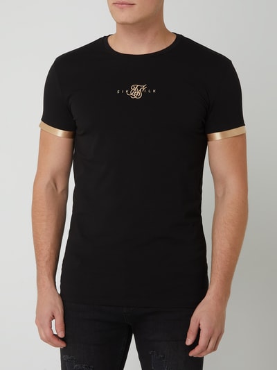 SIK SILK T-shirt met logo Zwart - 4