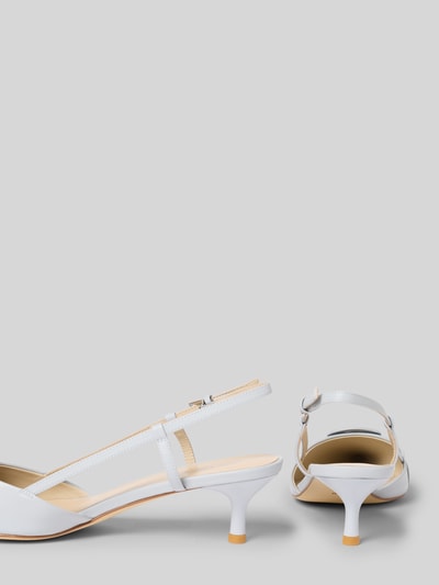 Productfoto, Pumps aus echtem Leder met logodetail van Marc Cain Bags & Shoes voor dames, spitse pasvorm, siergarnering, open hiel, gladde zool, hakhoogte maat 40: 5 cm, schachtbreedte maat 40: 6 cm.