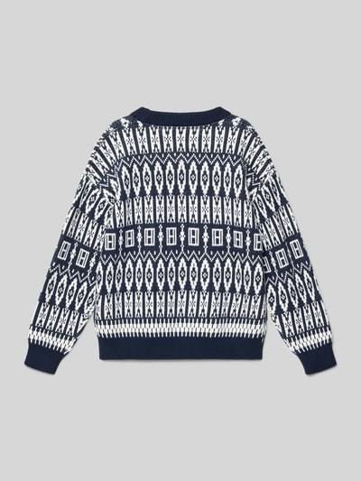 Tommy Hilfiger Kids Regular Fit Strickpullover aus Baumwoll-Mix Modell 'FAIRISLE' Graphit 3