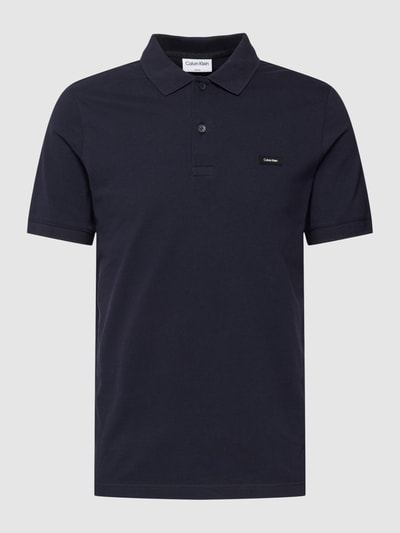 CK Calvin Klein Poloshirt mit Label-Patch Marine 2