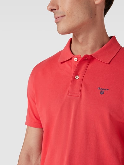 Gant Koszulka polo z wyhaftowanym logo model ‘THE SUMMER PIQUE’ Koralowy 3