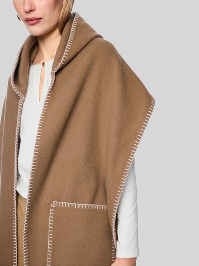 Marc Cain Schal aus Wolle mit Kapuze Camel 3
