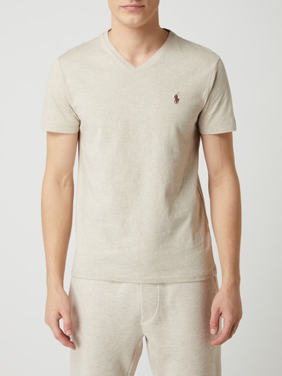 Polo Ralph Lauren Custom slim fit T-shirt met V-hals  Beige - 4