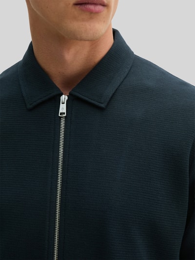 Marc O'Polo Regular Fit Sweatjacke aus reiner Baumwolle mit Zweiwege-Reißverschluss Marine 3