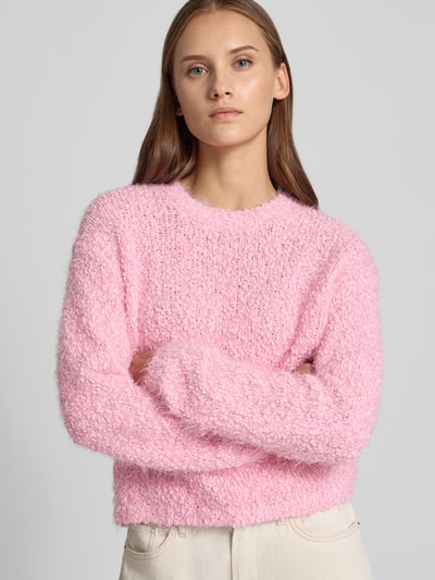 NOISY MAY® Strickpullover mit Rundhalsausschnitt Modell 'SASSY' Rosa 3