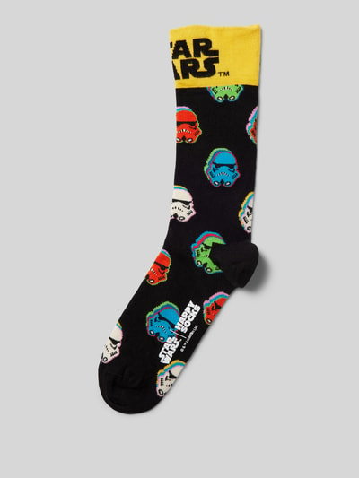 Happy Socks Socken mit Allover-Muster Modell 'Star Wars' Black 1