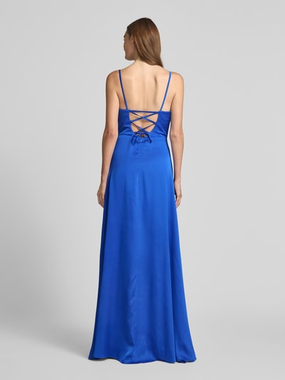 TROYDEN COLLECTION Avondjurk met cascadehals Koningsblauw - 5