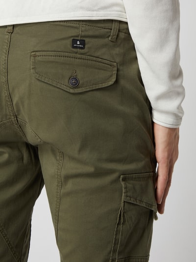 Jack & Jones Spodnie cargo z bawełny ze szwami działowymi Oliwkowy 3