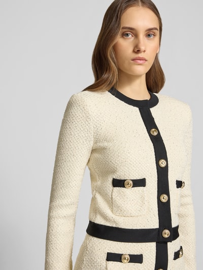Self-Portrait Strickjacke mit Knopfleiste Ecru 3