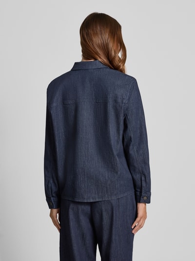 More & More Overhemdblouse met knoopsluiting Jeansblauw - 5