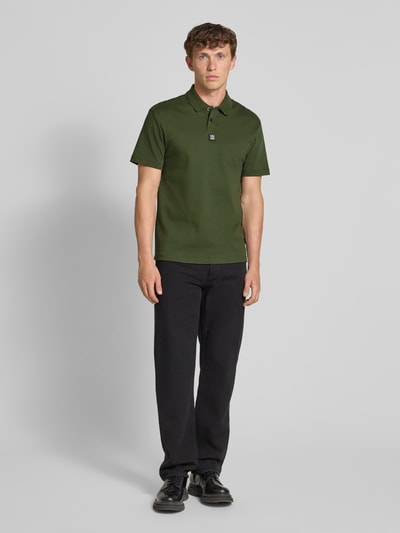 HUGO Regular Fit Poloshirt mit Label-Badge Modell 'Deabono' Dunkelgruen 1