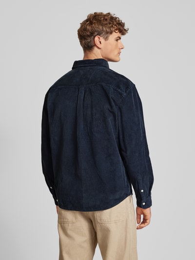 REVIEW Regular Fit Cordhemd mit Button-Down-Kragen Dunkelblau 5