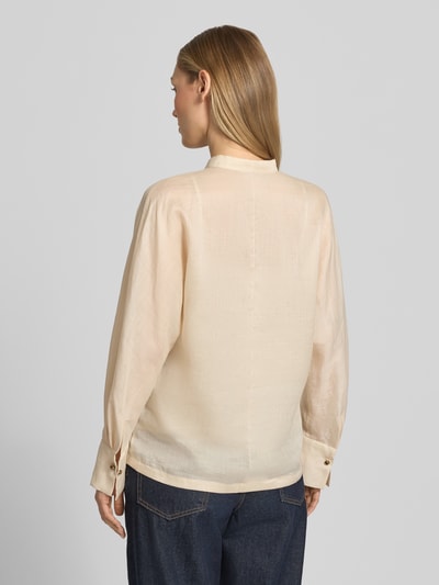 Max Mara Studio Bluzka z długim rękawem o kroju loose fit z czystego ramii model 'BALDI' Beżowy 5