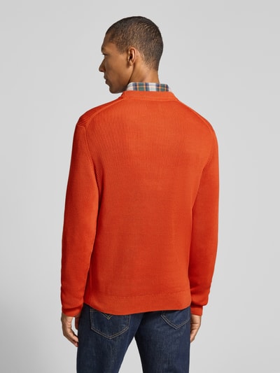 MCNEAL Regular Fit Strickpullover aus Baumwoll-Mix Dunkelorange 5