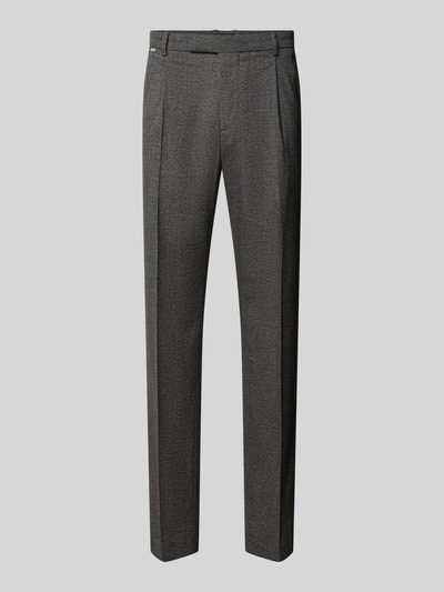 Produktfoto, Anzughose mit Bügelfalten Modell 'Salto' von CINQUE, grau, fein strukturiert, Slim Fit, Material-Mix mit Viskose-Anteil.