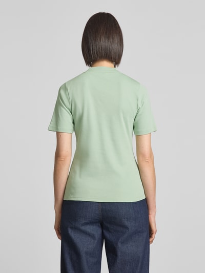 Christian Berg Woman T-shirt met geribde opstaande kraag Lindegroen - 5