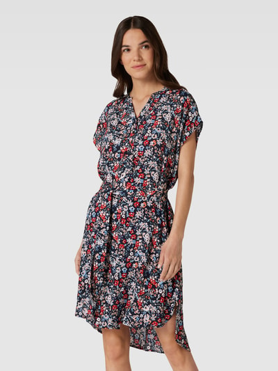 Esprit Blusenkleid aus Viskose mit floralem Allover-Print Marine 4