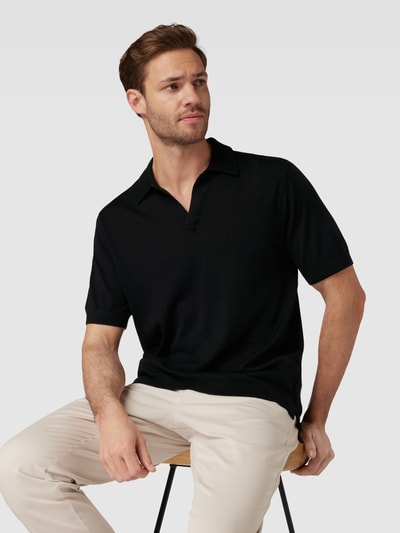 Tiger Of Sweden Regular fit poloshirt met V-hals, model 'BEKER' Zwart - 3