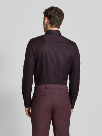 Jake*s Slim Fit Businesshemd aus Baumwolle mit Haifischkragen Pflaume 5