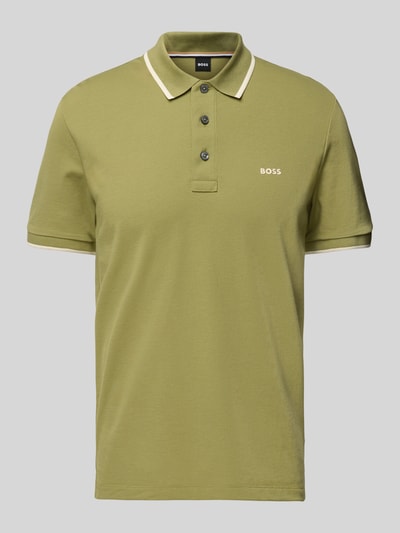 BOSS Regular Fit Poloshirt mit Label-Print Modell 'Parlay' Gruen 2