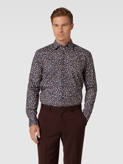 BOSS Regular fit zakelijk overhemd met all-over motief, model 'Joe' Bordeaux - 4