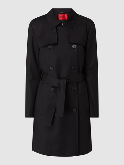 HUGO Trenchcoat met tailleriem, model 'Makaras' Zwart - 2