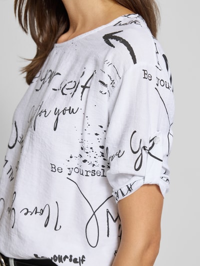 ZABAIONE Relaxed fit blouseshirt met ronde hals Wit - 3