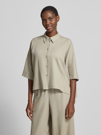 DRYKORN Relaxed Fit Bluse aus Leinen-Viskose-Mix Hellgruen 4