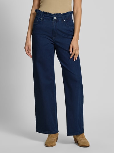 Buena Vista Wide Leg Jeans mit Rüschen Dunkelblau 4