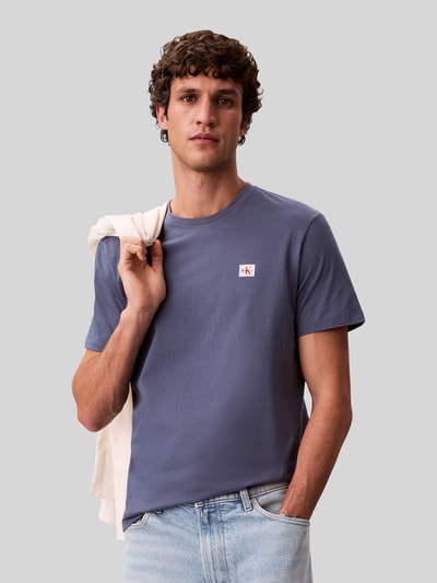 Calvin Klein Jeans męski t-shirt o kroju regular fit z czystej bawełny Jeansowy niebieski 4