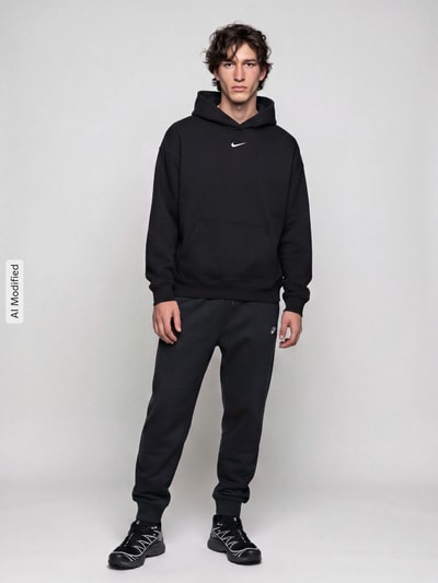 Nike Regular Fit Hoodie aus reiner Baumwolle Black 1