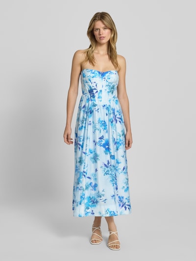 Bardot Cocktailkleid aus Lyocell-Mix im Allover-Look Blau 4