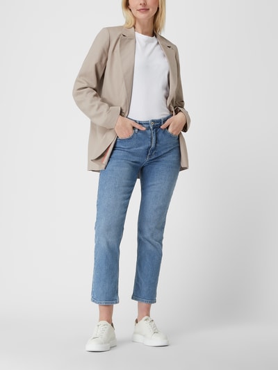 Esprit Collection Lange blazer van een mix van lyocell en linnen Taupe - 1