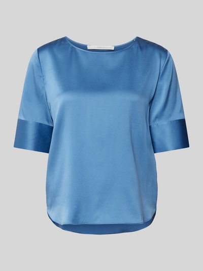 Herzensangelegenheit Blusenshirt mit Rundhalsausschnitt aus Seide Rauchblau 2