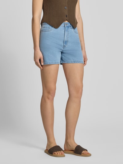 PIECES Regular Fit Jeansshorts aus Baumwoll-Mix Modell 'ABBI' Hellblau 4