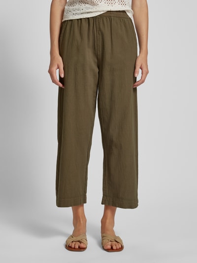 Kaffe Regular Fit Culotte mit elastischem Bund Modell 'Naja' Khaki 4