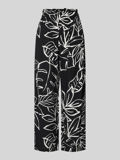 Fransa Spodnie materiałowe z szeroką, skróconą nogawką model ‘Relax’ Czarny 2