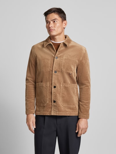 GABBA Regular Fit Hemdjacke in Cord-Optik Modell 'LIBERE' Sand 4