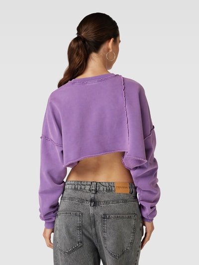 Review Cropped Sweatshirt mit Label-Print Lila 5