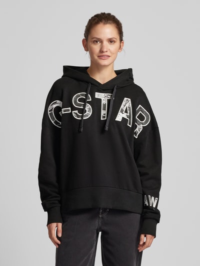 G-Star Raw Oversized Hoodie mit Label-Statement Black 4