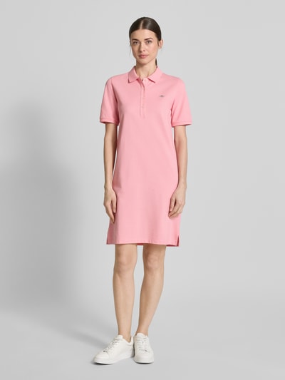 Gant Sukienka polo o długości do kolan z wyhaftowanym logo Mocnoróżowy 1