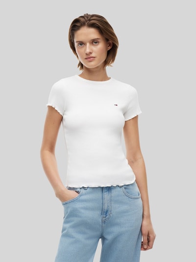 Tommy Jeans Slim Fit T-Shirt aus Baumwoll-Mix Offwhite 4