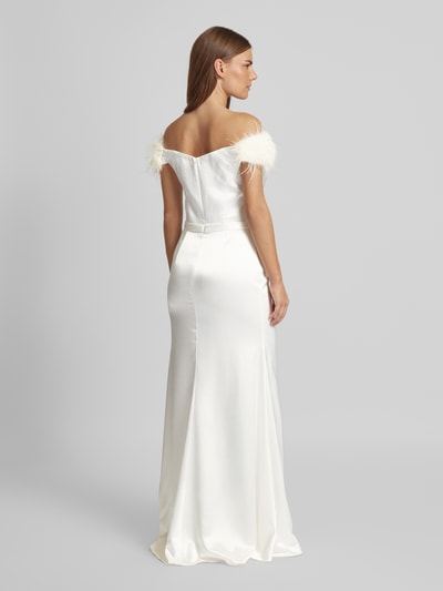 Luxuar Abendkleid in Wickel-Optik Offwhite 5