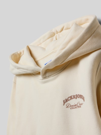 Jack & Jones Hoodie mit Label-Print Modell 'BRANDES' Ecru 2