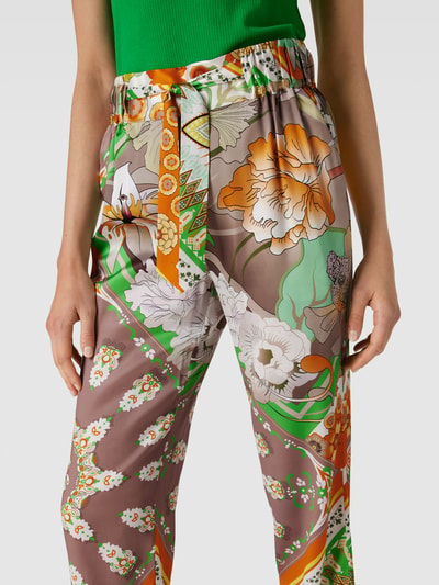 Herzensangelegenheit Stoffen broek met bloemenmotief Lichtgrijs - 3