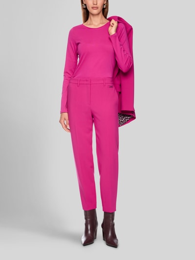 Marc Cain Slim Fit Langarmshirt aus Baumwoll-Mix Pink 1