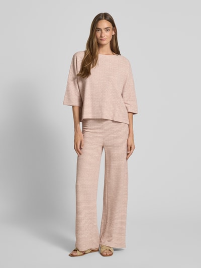 Christian Berg Woman Wide Leg Stoffhose mit Strukturmuster Rosa 1