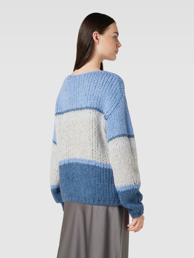 Oui Strickpullover im Colour-Blocking-Design Hellblau 5