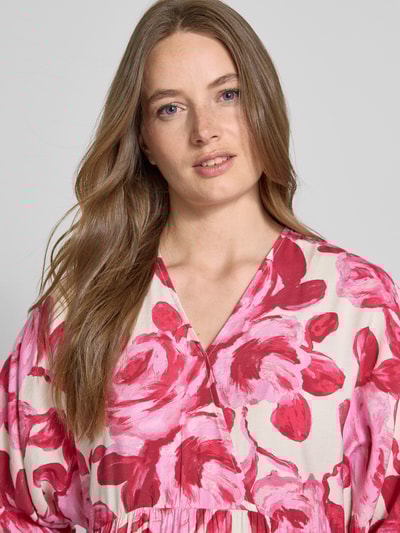 MSCH Copenhagen Maxikleid mit V-Ausschnitt Modell 'Edrina' Pink 3